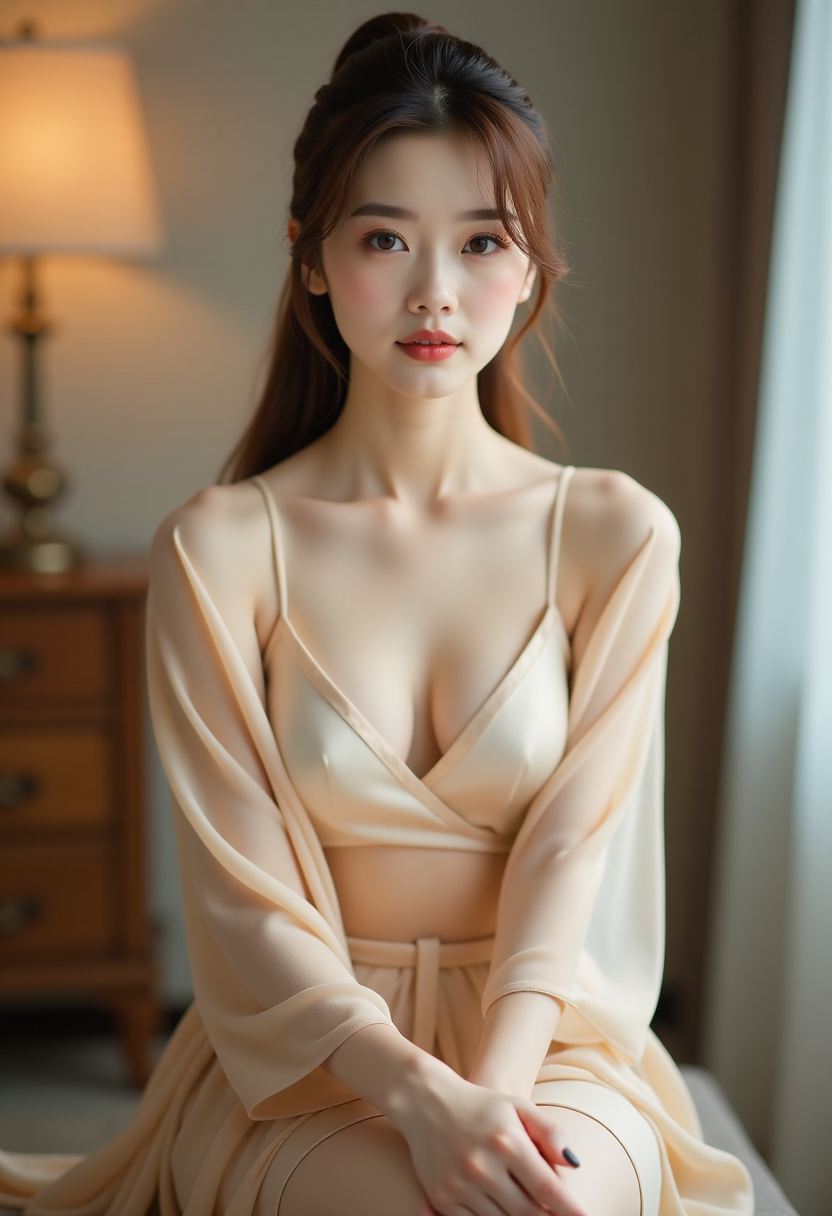 女孩在晨光中帮助街坊整理公益书屋
